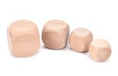 Set van 100 houten dobbelsteentjes, maat: klein (8 mm)