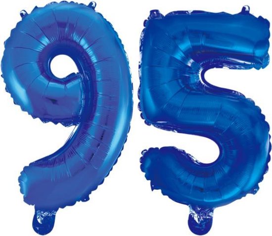 Folieballon 95 jaar blauw 41cm