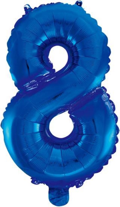 Folieballon 8 jaar blauw 86cm