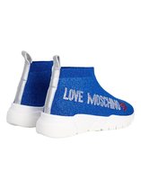 Love Moschino Sock Runner Low Glitter Blue