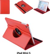 Apple iPad Mini 5 Rood 360 graden draaibare hoes - Book Case Tablethoes