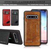 Rood hoesje van Pierre Cardin - Backcover - Stijlvol - Leer - Galaxy S10 - Luxe cover