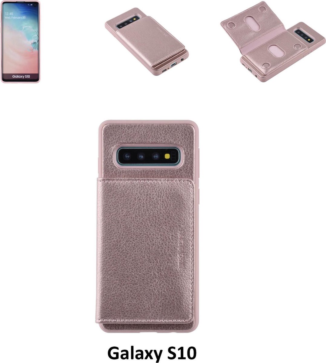 UNIQ Accessory Galaxy S10 Kunstleer Backcover hoesje - Roze (S10)