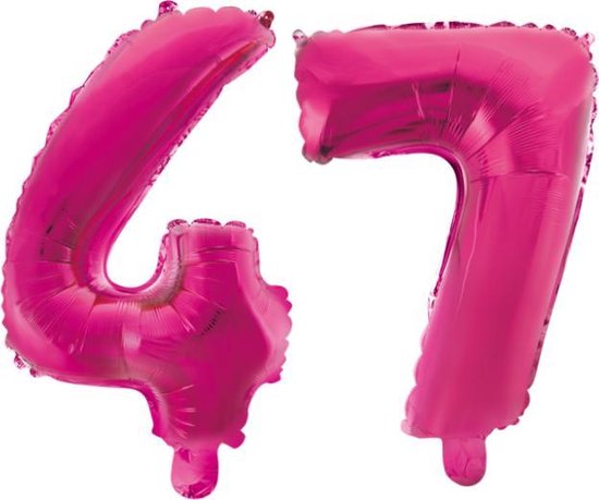 Folieballon 47 jaar roze 86cm