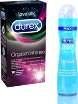 Durex Orgasm Intense Condooms & Durex Sensitive 100 ml