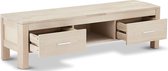 24Designs Paris TV-meubel - B150 X D42 X H40 Cm - Massief Eikenhout - White Wash