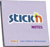 Bloc-notes Stick'n 76x76mm, violet pastel, 100 feuilles