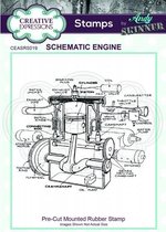 Creative Expressions • Pre cut rubber stamp Andy Skinner schematic engineCreative Expressions • Pre cut rubber stamp Andy Skinner schematic engine