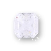 Quiges - Eligo Verwisselbaar Glas geslepen 10 mm Vierkant Zirkonia Wit voor Zilveren Ring - 10 mm - ER10S003