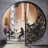 3D art Metaalschilderij - Yin Yang kamer - handgeschilderd - 100  x 100 cm