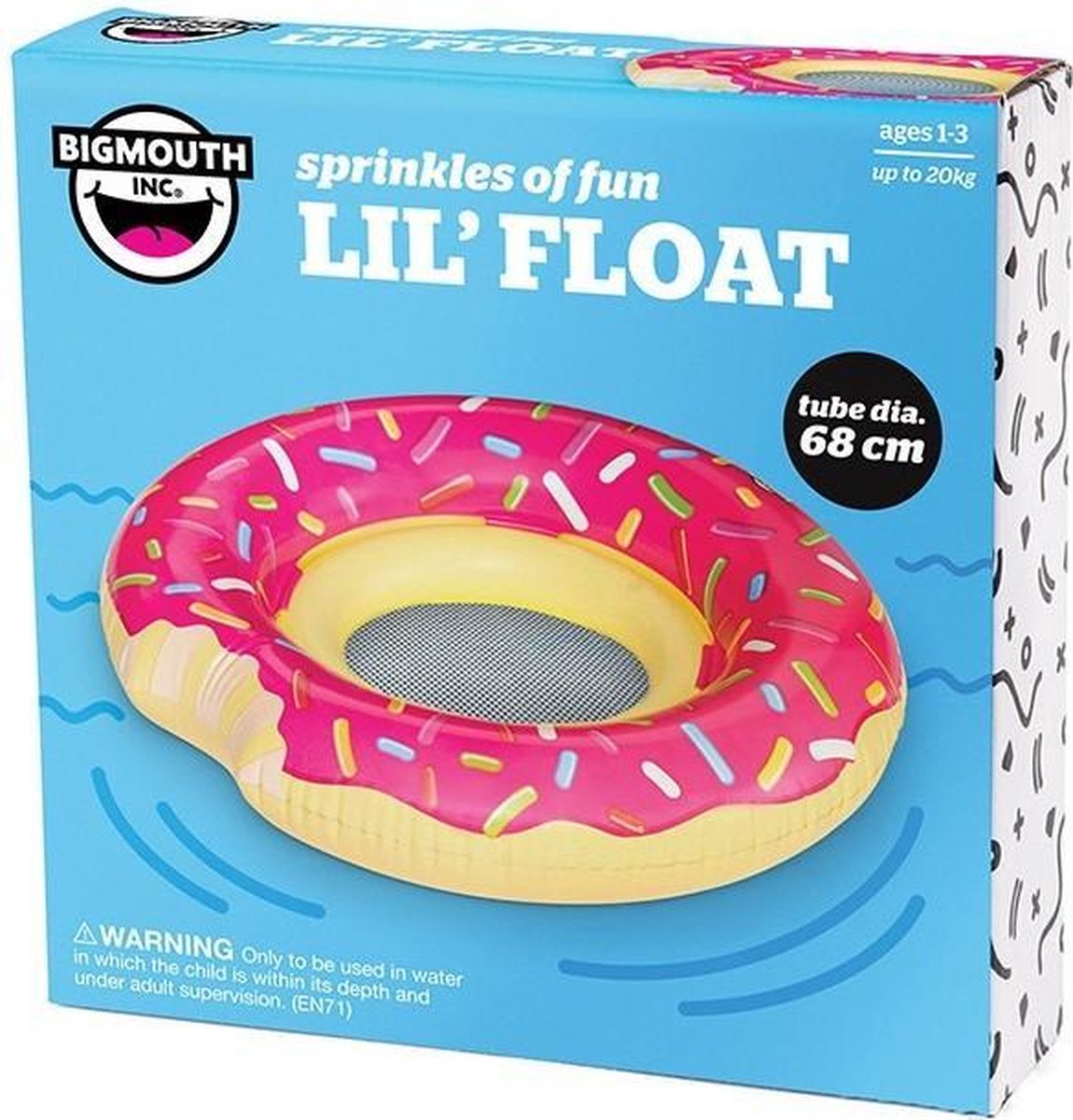 Bigmouth Lil' Float Opblaasbare Roze Donut 68cm