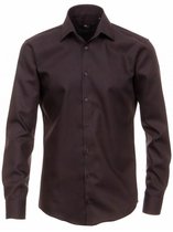 Venti Heren Overhemd Zwart Strijkvrij Slim Fit Poplin 1480 - 40 (M)