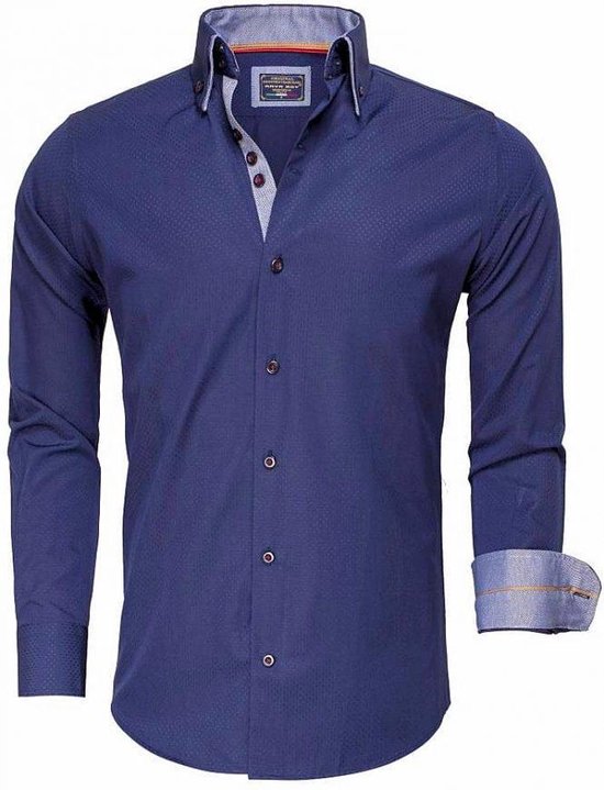 Arya Boy Italiaans Overhemd Gewerkt Blauw 85262 | bol.com