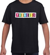 Princess fun tekst t-shirt zwart kids - Fun tekst / Verjaardag cadeau / kado t-shirt kids 122/128