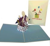 pop-up happybirthday cadeaukaart met envelop  verjaardagskaart felicitatie  wenskaart 3d kaart    ansichtkaarten