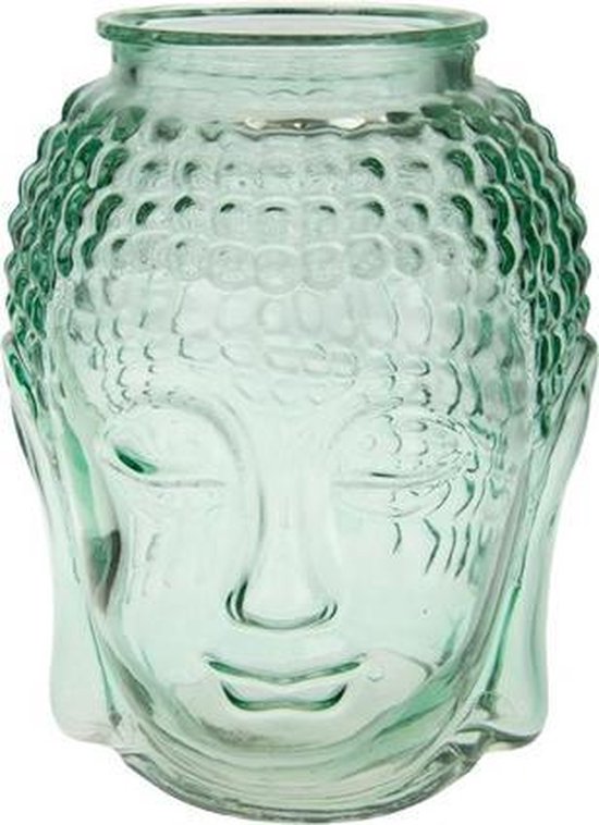 Vergoeding terugtrekken Overgang Buddha hoofd vaas van glas | bol.com