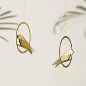 Plant Animals Hanging Bird Decoration a Miniature Brass Bird Mobile (koper/messing)