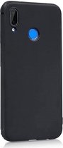 Huawei p-smart plus silicone zwart met Gratis Glasprotector / Screenprotector