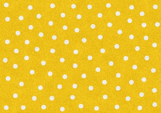 Mat, Vloermat, Vloerkleed, Tapijt, Kind - Kinderkamer Yellow Dots - Wasbaar - Antislip - 85 x 60 cm