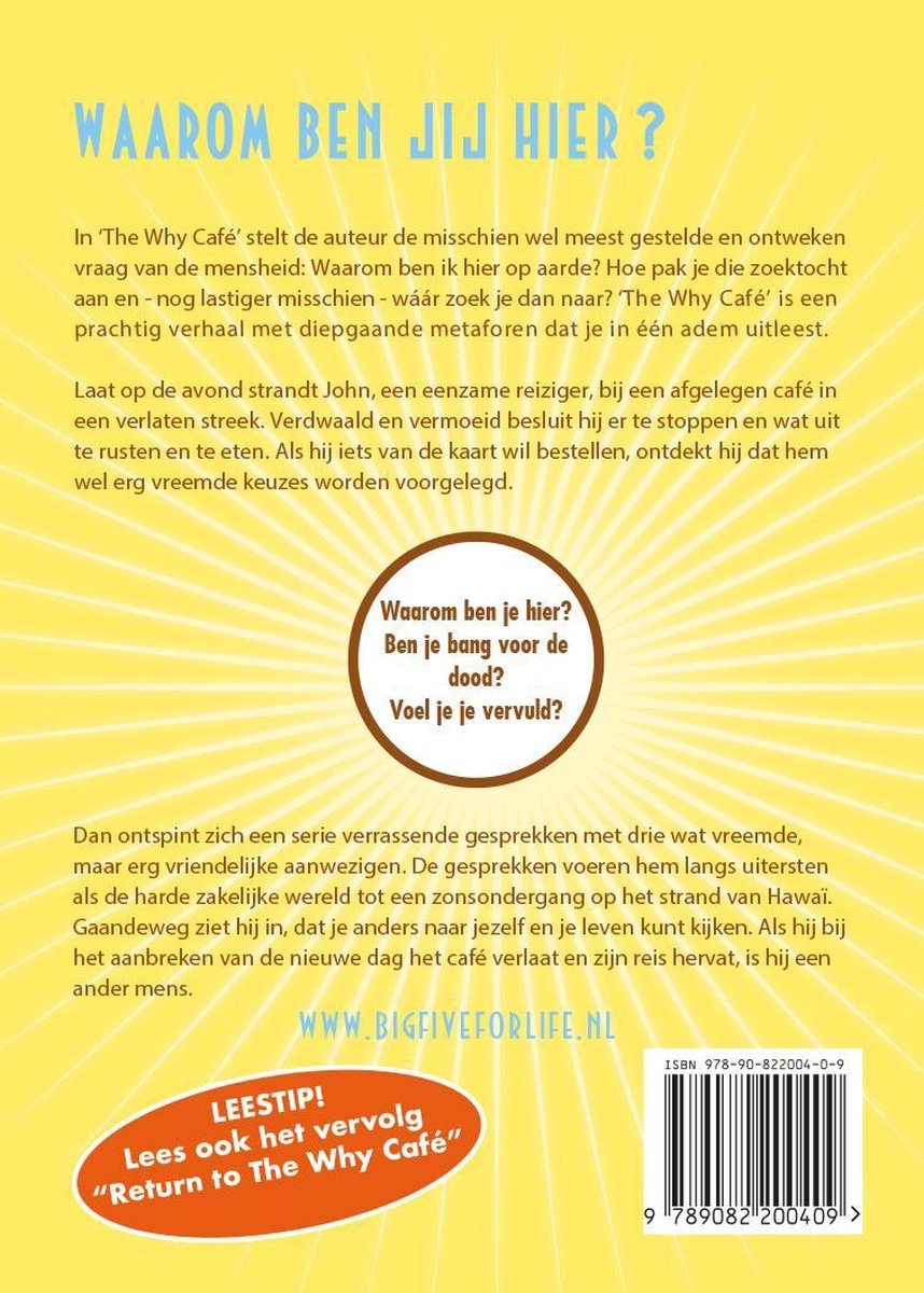 The Why Cafe - Waarom ben je hier? (Nederlandstalig) - back cover