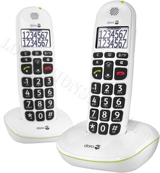 Doro PhoneEasy 110 - Duo DECT telefoon - Wit