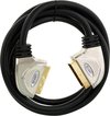Q-LINK scart-kabel 21-polig 3 meter lang | ZWART