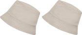 2x chapeaux de pêche / chapeaux de soleil blanc naturel pour adultes - Summer Hats