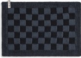 Knit Factory Gebreide Placemat - Onderlegger Block - Eetmat - Zwart/Granit - 50x30 cm