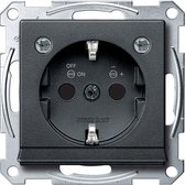 Stopcontact - Inbouw - Randaarde - Beveiliging - Verlichting - Antraciet - Systeem M - Schneider Electric - MTN2304-0414