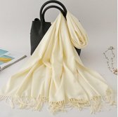 Emilie Scarves Pashmina sjaal Cashmere omslagdoek gebroken wit - 200*63CM