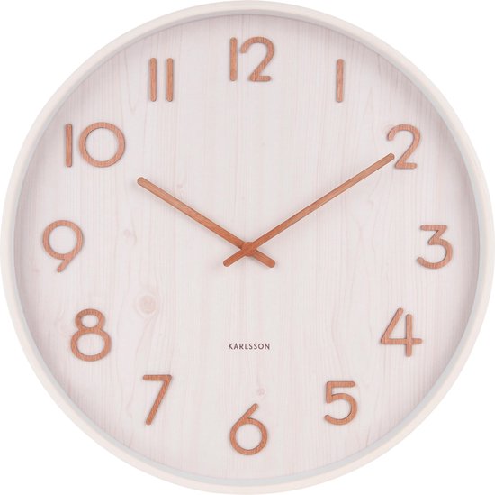 Karlsson - Pure - Horloge murale - Bois de tilleul - Diamètre 60 cm - Blanc