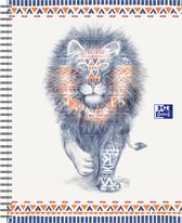 Oxford Boho Chic - bloc-notes - A4 + - ligné - 120 pages - cahier relié - lion