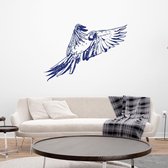 Muursticker Papegaai - Donkerblauw - 120 x 81 cm - slaapkamer woonkamer alle