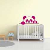 Muursticker Pandabeer - Roze - 60 x 25 cm - baby en kinderkamer dieren