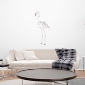 Muursticker Flamingo -  Zilver -  52 x 120 cm  -  slaapkamer  woonkamer  dieren - Muursticker4Sale