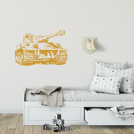 Muursticker Tank - Goud - 120 x 80 cm - slaapkamer woonkamer alle