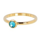 iXXXi jewelry vulring 1 zirconia water blue goud maat 21 (gewone ringmaat 23)