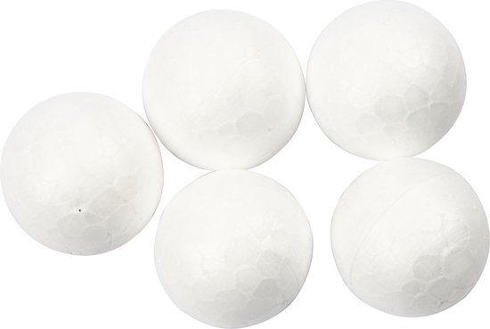 Katoenen wol ballen Wit, 10 mm, 50 stuks | Knutselwinkel VBS Hobby