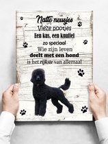 Wandbord Hond: Koningspoedel - 30 x 42 cm