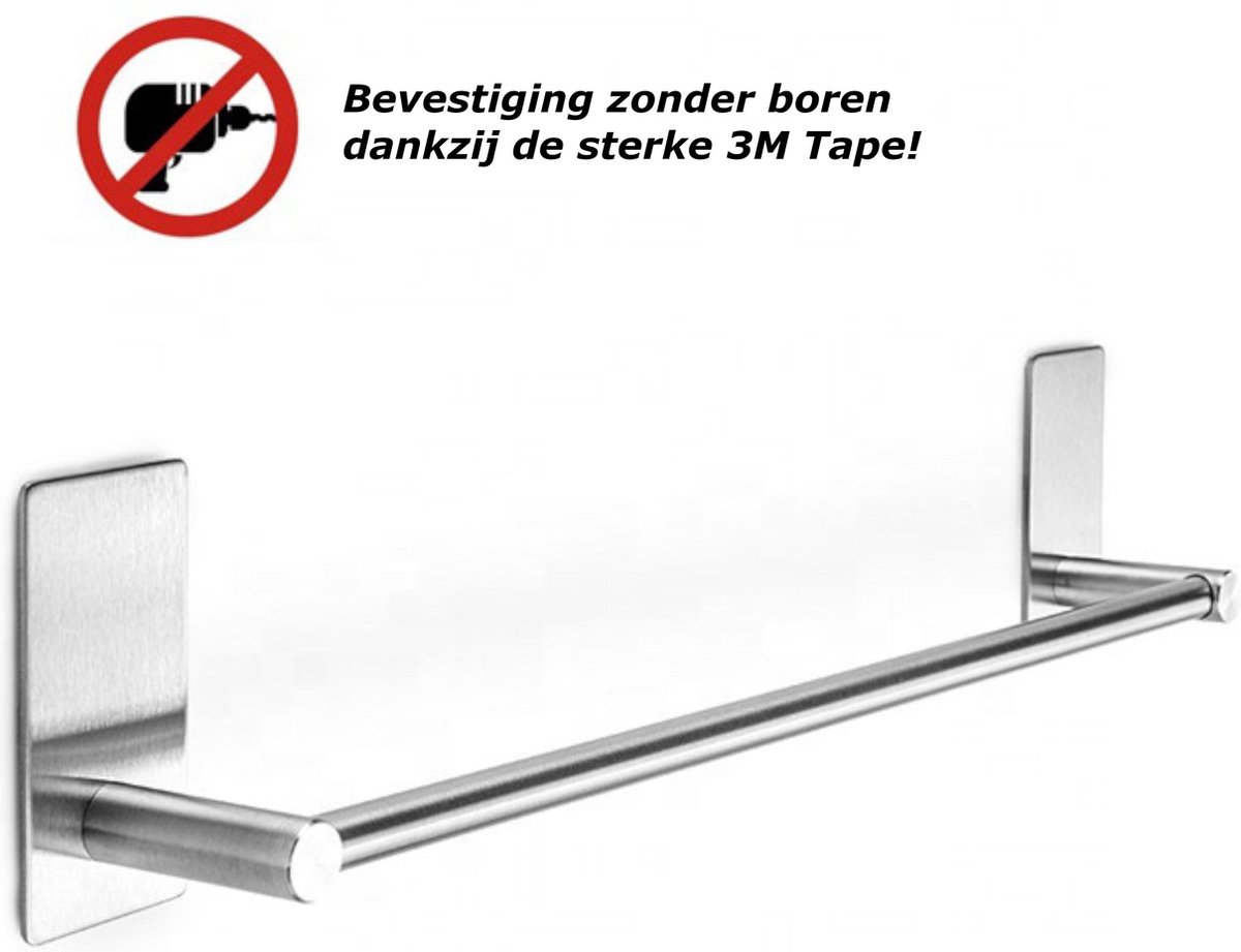 Xouvy zelfklevend handdoekrek 40 cm handdoekstang