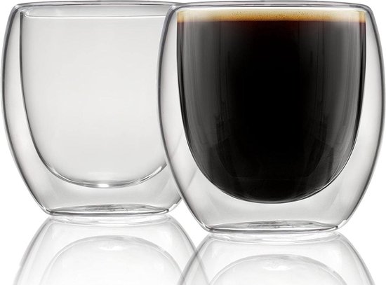 Dubbelwandige Geïsoleerde Espresso glazen voor thee en koffie 4 x 80 ml ☕ |  bol.com