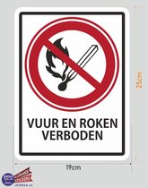 Vuur en roken verboden sticker.
