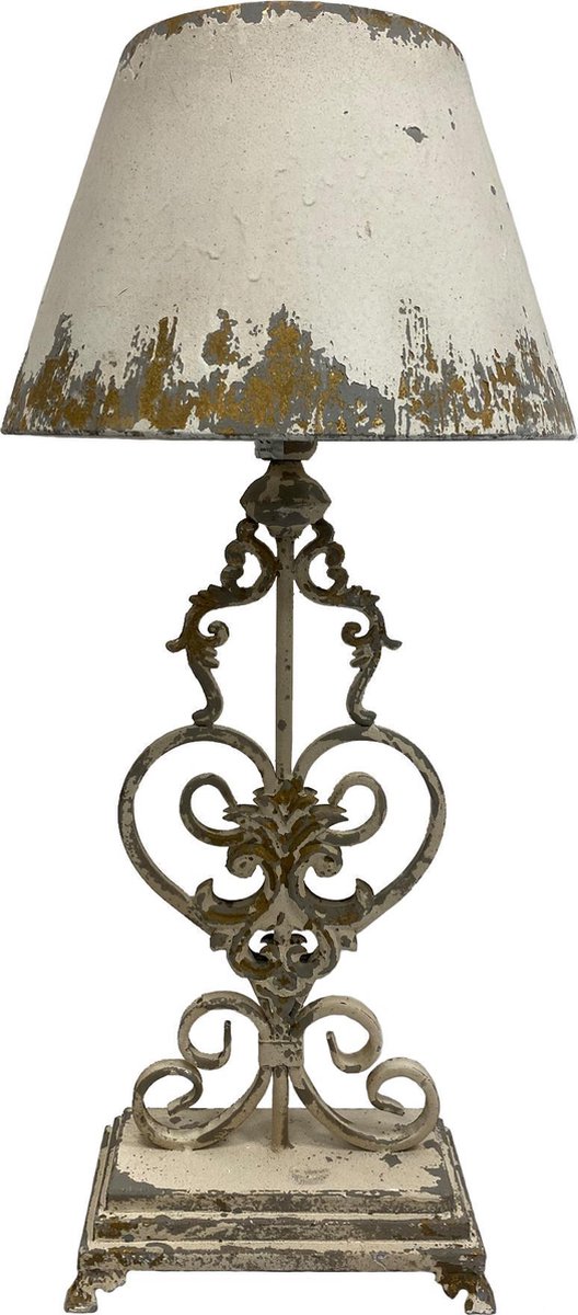 Collega buiten gebruik Onafhankelijk Brocante Staande Lamp - Metaal - Gebroken Wit - 89cm | bol.com