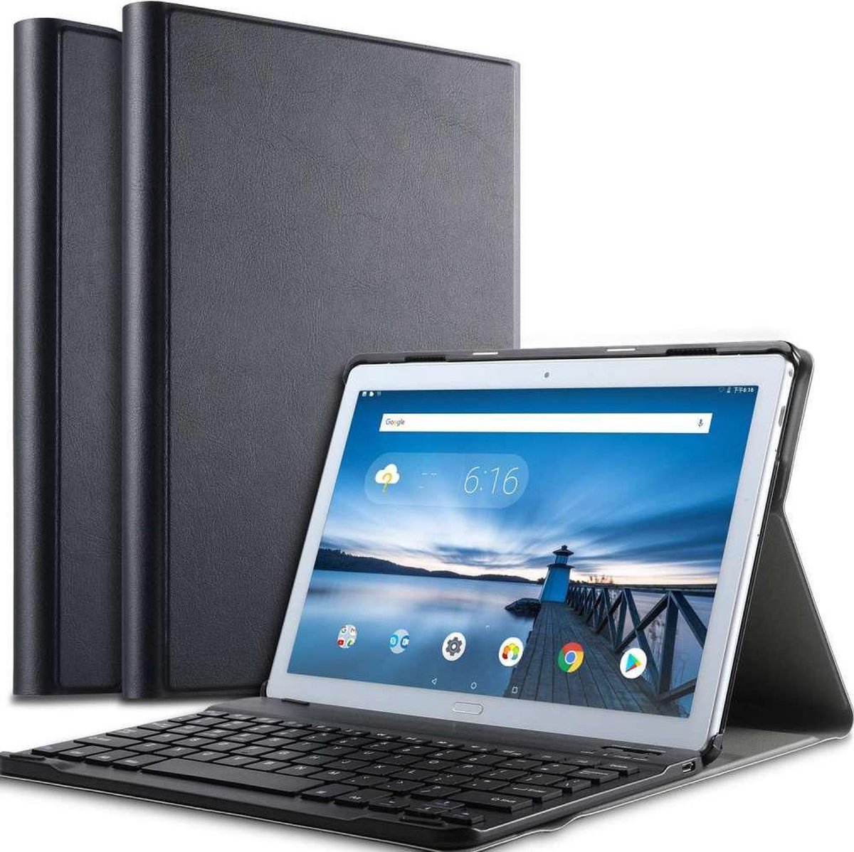 Lenovo Tab P10 Premium QWERTY Bluetooth Keyboard Cover - Zwart