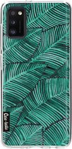 Casetastic Samsung Galaxy A41 (2020) Hoesje - Softcover Hoesje met Design - Tropical Leaves Turquoise Print