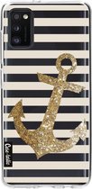 Casetastic Samsung Galaxy A41 (2020) Hoesje - Softcover Hoesje met Design - Glitter Anchor Gold Print