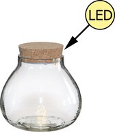Vaas met LED verlichting - Glazen Vaaslamp - Incl. Batterijen - Ø15 x H14
