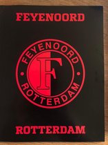 school schriften Feyenoord 3 stuks zwart met rode tekst/logo