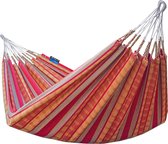 Familie hangmat uit Colombia -extra groot incl. ophangset - 380 x 180 cm – rood -POTENZA