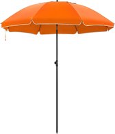 Parasol 180 cm diameter, rond / achthoekige strandparasol, knikbaar, kantelbaar, met draagtas - oranje